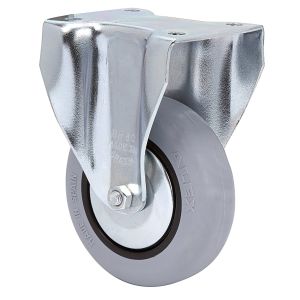 Rueda de goma gris inyectada Fija SERIE BH-PGI 