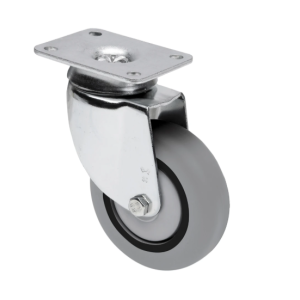 Rueda de goma gris inyectada Giratoria Platina SERIE BH-PGIB