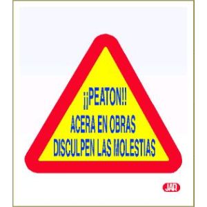Bolsa señal "ACERA EN OBRAS"