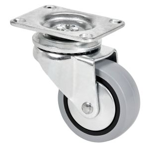Rueda de goma gris inyectada Giratoria SERIE Z-PGI 