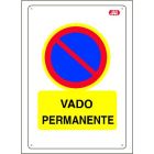 Cartel plástico "VADO PERMANENTE"