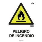 Cartel plástico "PELIGRO INCENDIO"