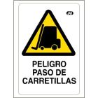 Cartel plástico "PELIGRO CARRETILLAS"