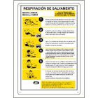 Cartel plástico "RESPIRACIÓN SALVAMENTO"