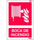 Cartel plástico "BOCA DE INCENDIO"