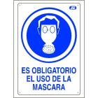 Cartel plástico "USO OBLIGATORIO MÁSCARA"