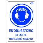 Cartel plástico "PROTECCIÓN ACÚSTICA"
