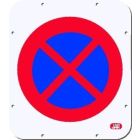 Señal metálica "PROHIB. PARAR/APARCAR"