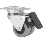 Rueda de goma gris Giratoria Freno SERIE 410 