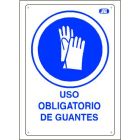 Cartel plástico "USO GUANTES"