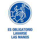 Cartel plástico "OBLIG.LAVARSE LAS MANOS"