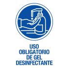 Cartel plástico "OBLIG.USO GEL DESINFECTANTE"