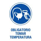 Cartel plástico "OBLIG.TOMAR TEMPERATURA"