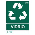 Cartel plástico "GESTIÓN RESIDUOS VIDRIO"