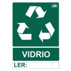 Cartel plástico "GESTIÓN RESIDUOS VIDRIO"