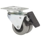 Rueda de poliamida gris Giratoria Freno SERIE 411 