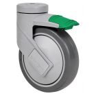 Rueda de goma termoplástica gris inyectada Agujero Bloqueo Direccional SERIE HC-PGAIB 