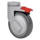 Rueda de goma termoplástica gris inyectada Agujero Freno SERIE HC-PGAIB 