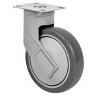 Rueda de goma termoplástica gris inyectada Giratoria SERIE HC-PGAIB 