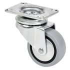 Rueda de goma gris inyectada Giratoria SERIE Z-PGI 