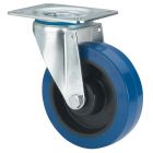 Rueda de goma elástica azul Giratoria SERIE ZV-PGM 