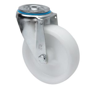 Rueda de poliamix blanco Agujero Pasante SERIE ZV-UT 