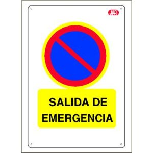 cartel salida de emergencia EBRON