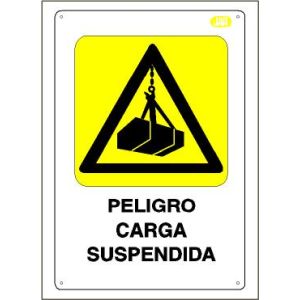 Cartel plástico "CARGA SUSPENDIDA"