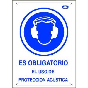 Cartel plástico "PROTECCIÓN ACÚSTICA"