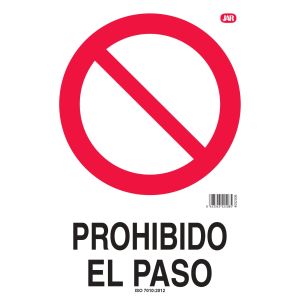Cartel plástico "PROHIBIDO EL PASO"