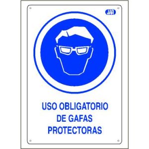Cartel plástico "USO GAFAS"