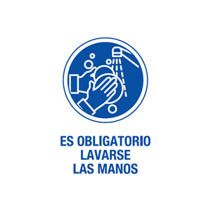 Cartel plástico "OBLIG.LAVARSE LAS MANOS"