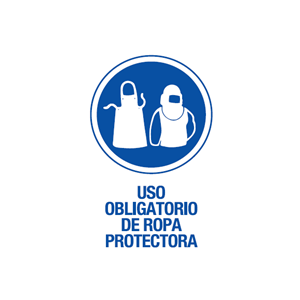 Cartel plástico "OBLIG.USO ROPA PROTECTORA"