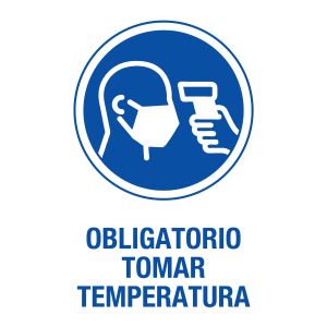 Cartel plástico "OBLIG.TOMAR TEMPERATURA"