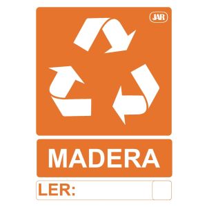 Cartel plástico "GESTIÓN RESIDUOS MADERA"