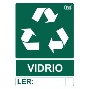 Cartel plástico "GESTIÓN RESIDUOS VIDRIO"