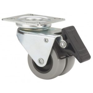 Rueda de poliamida gris Giratoria Freno SERIE 411 