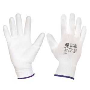 GUANTES DE TRABAJO POLIÉSTER Y POLIURETANO BLANCO - APOLO