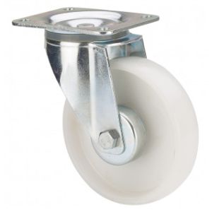 Rueda poliamix blanco Giratoria SERIE 130-130 