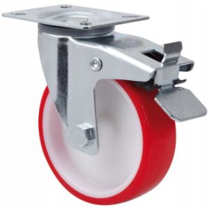 Rueda de poliuretano  Giratoria Freno SERIE 140 
