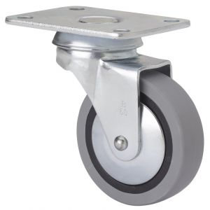 Rueda de goma gris inyectada Giratoria SERIE B-PGI