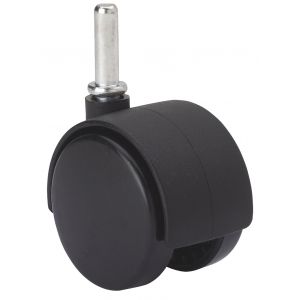 Rueda para silla de oficina SERIE DK Agujero Espiga Lisa Negro