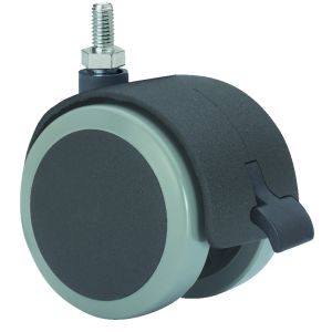 Rueda para silla de oficina SERIE DK Espiga Roscada Freno Poliuretano