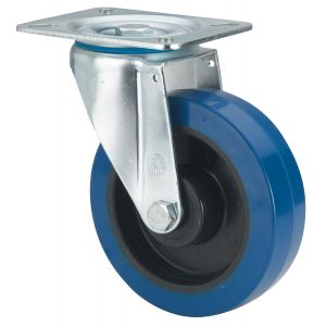 Rueda de goma elástica azul Giratoria SERIE ZV-PGM 