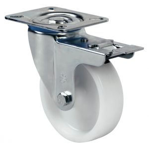 Rueda de poliamix blanco Giratoria Freno SERIE ZV-UT 