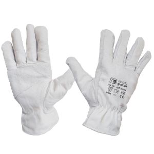 GUANTES PIEL FLOR CON DOBLE COSIDO WATERPROOF BLANCO - TEXAS
