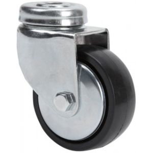 Rueda de poliamida negra giratoria con agujero pasante SERIE 400