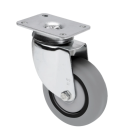 Rueda de goma gris inyectada Giratoria Platina SERIE BH-PGIB