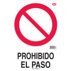 Cartel plástico "PROHIBIDO EL PASO"