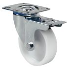 Rueda de poliamix blanco Giratoria Freno SERIE ZV-UT 